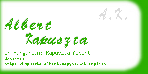 albert kapuszta business card